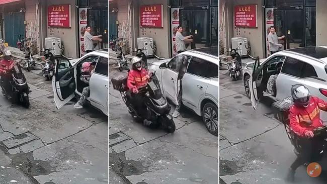 山东女子停车“开门杀” 又被“反杀” 画面曝光
